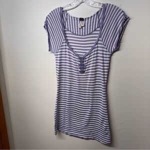 We The Free Purple and White striped Henley